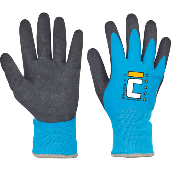 TETRAX WINTER gloves nylon latex blue - Image 3